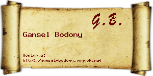 Gansel Bodony névjegykártya